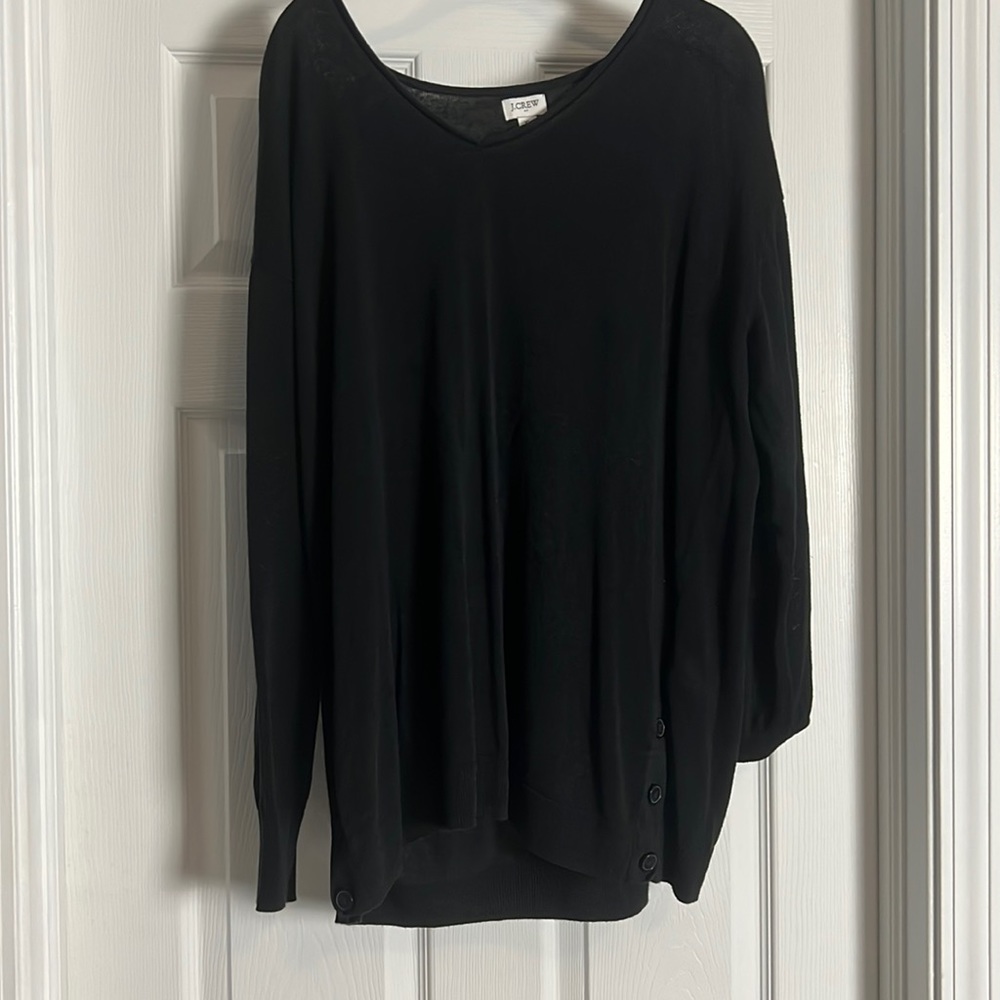 J.Crew Black Linen Blend XL Light Weight Sweater